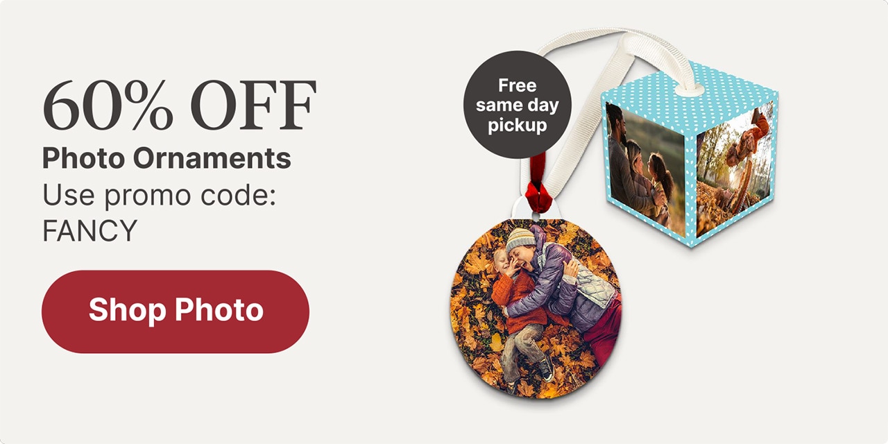 60% off Photo Ornaments