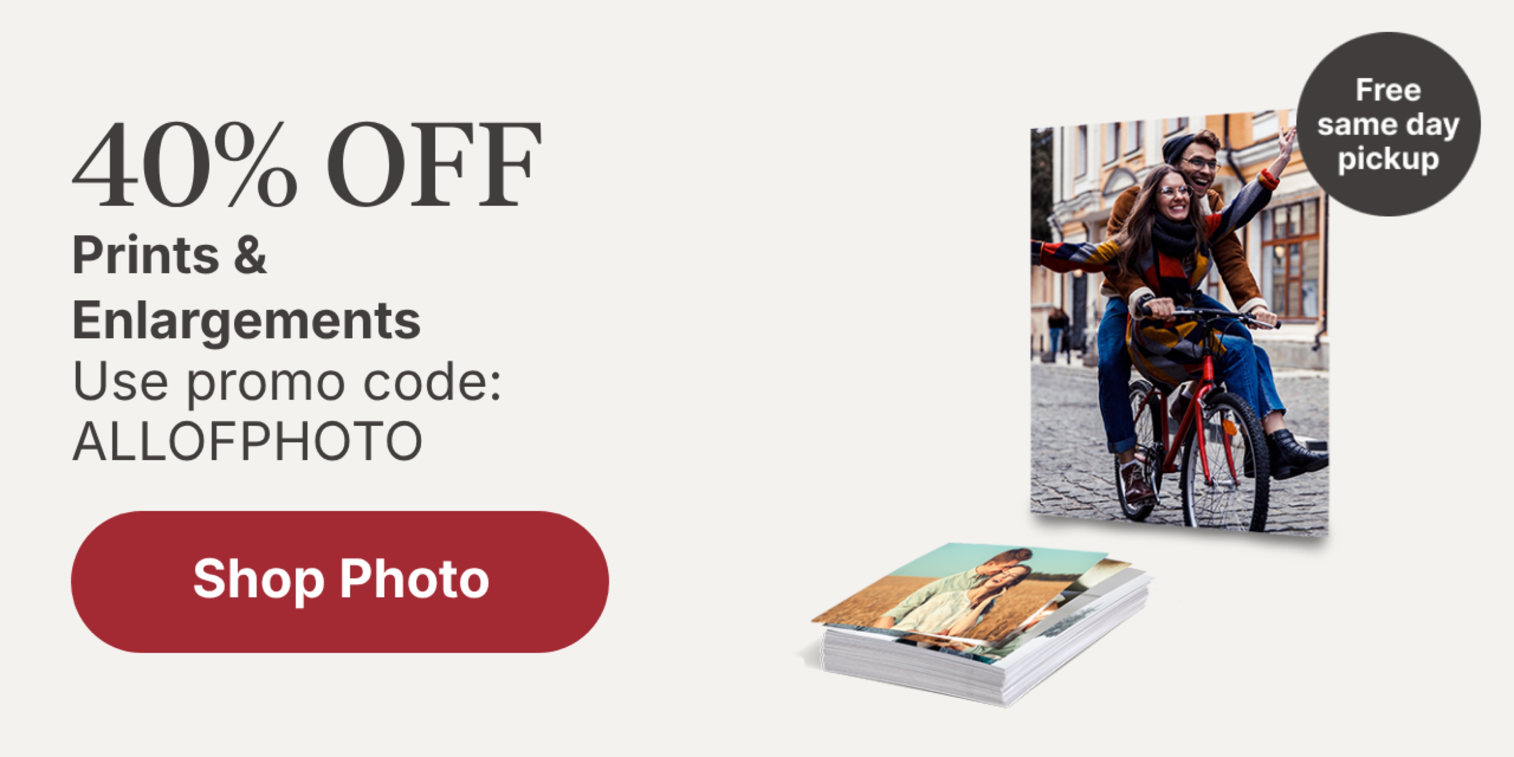40% OFF Prints & Enlargements