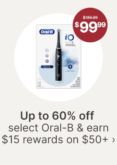 Upto 60% off select Oral-B & earn $15 rewards on $50+