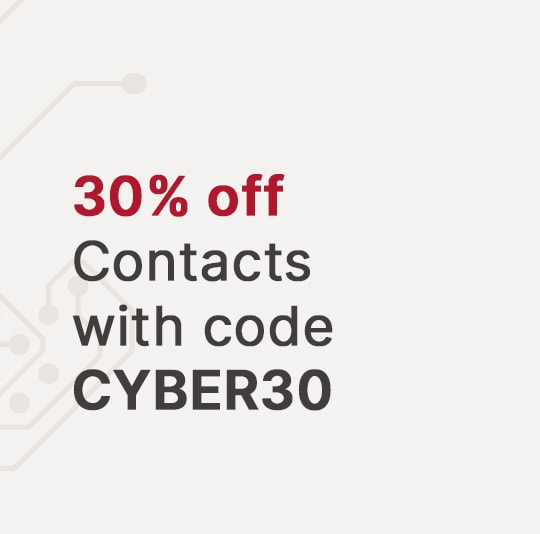 30% off Contacts with code CYBER30