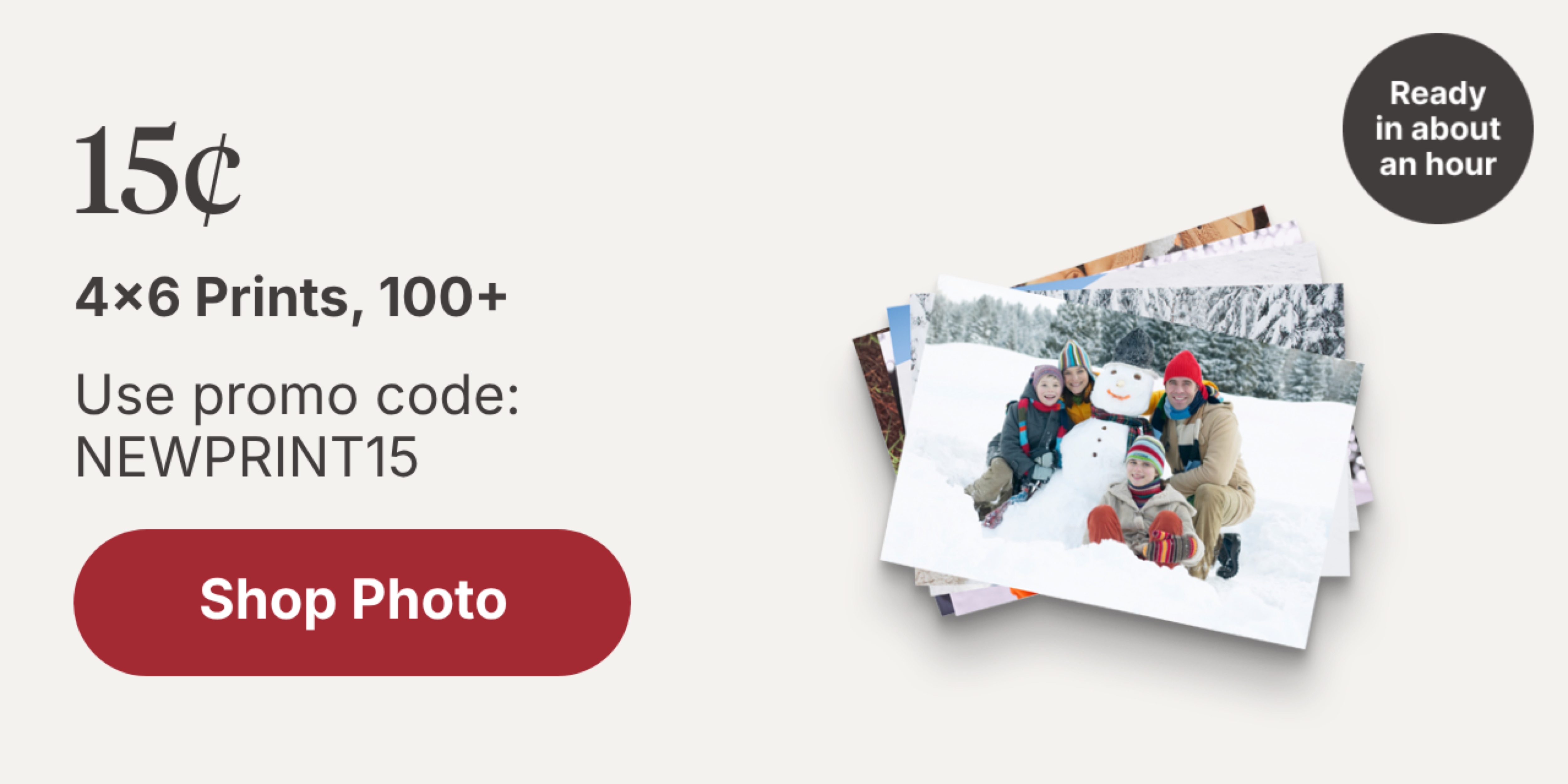15¢ 4x6 Prints, 100+