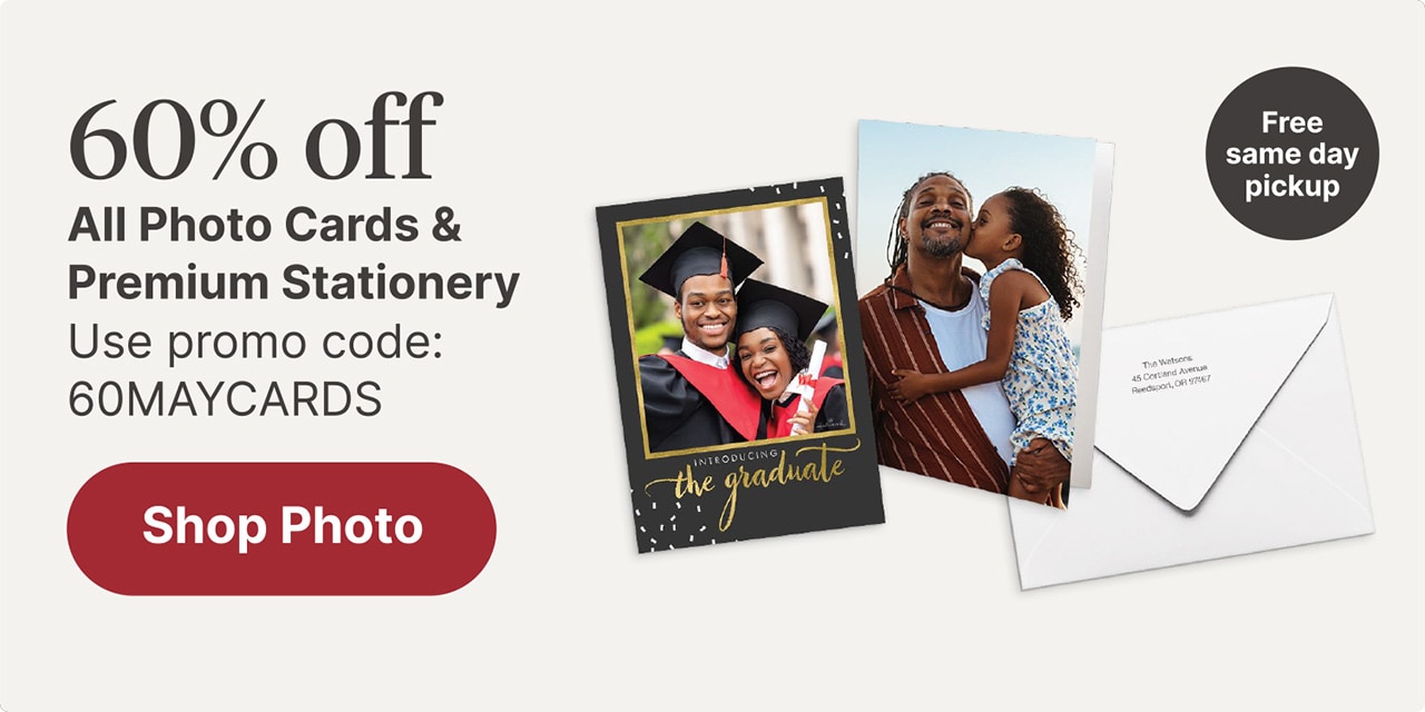 60% off All Photo Card & Premium Stationery