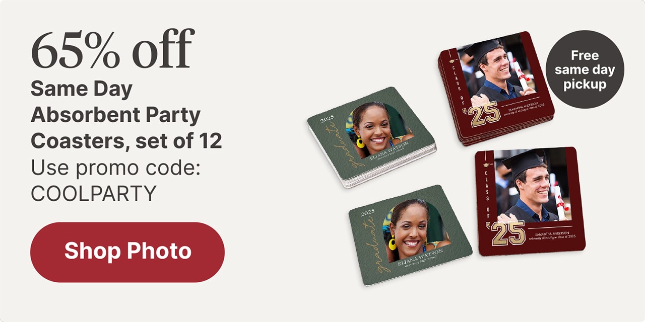 65% off Same Day Absorbent Party Coasters