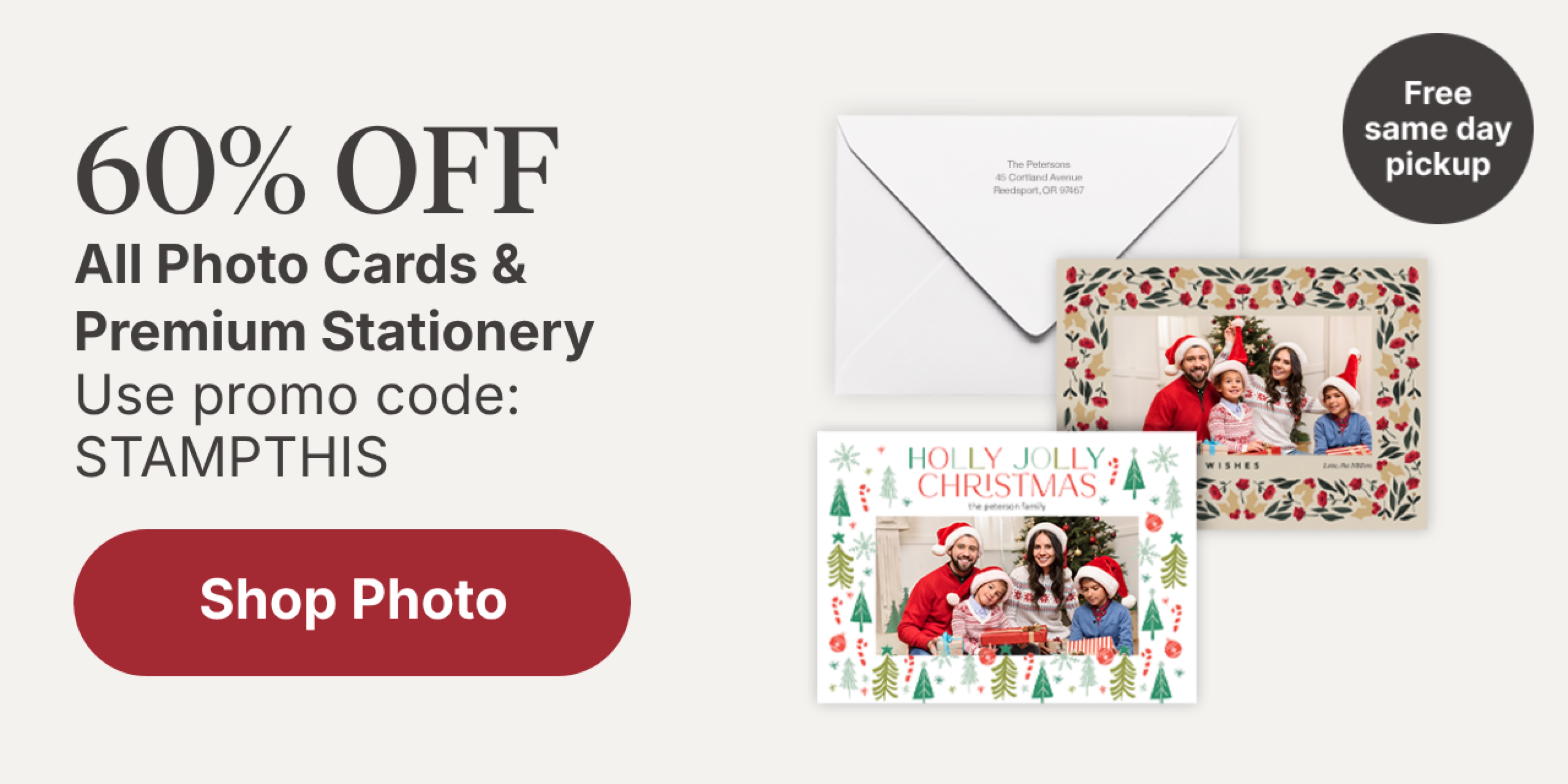 60% off All Photo Cards & Premium Stationery