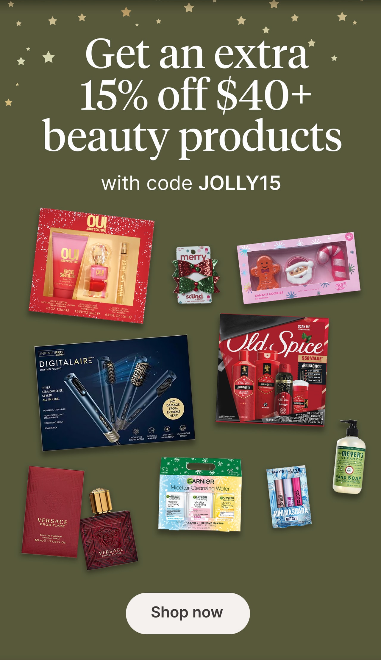 Get an extra 15% off $40+ beauty products with code JOLLY15