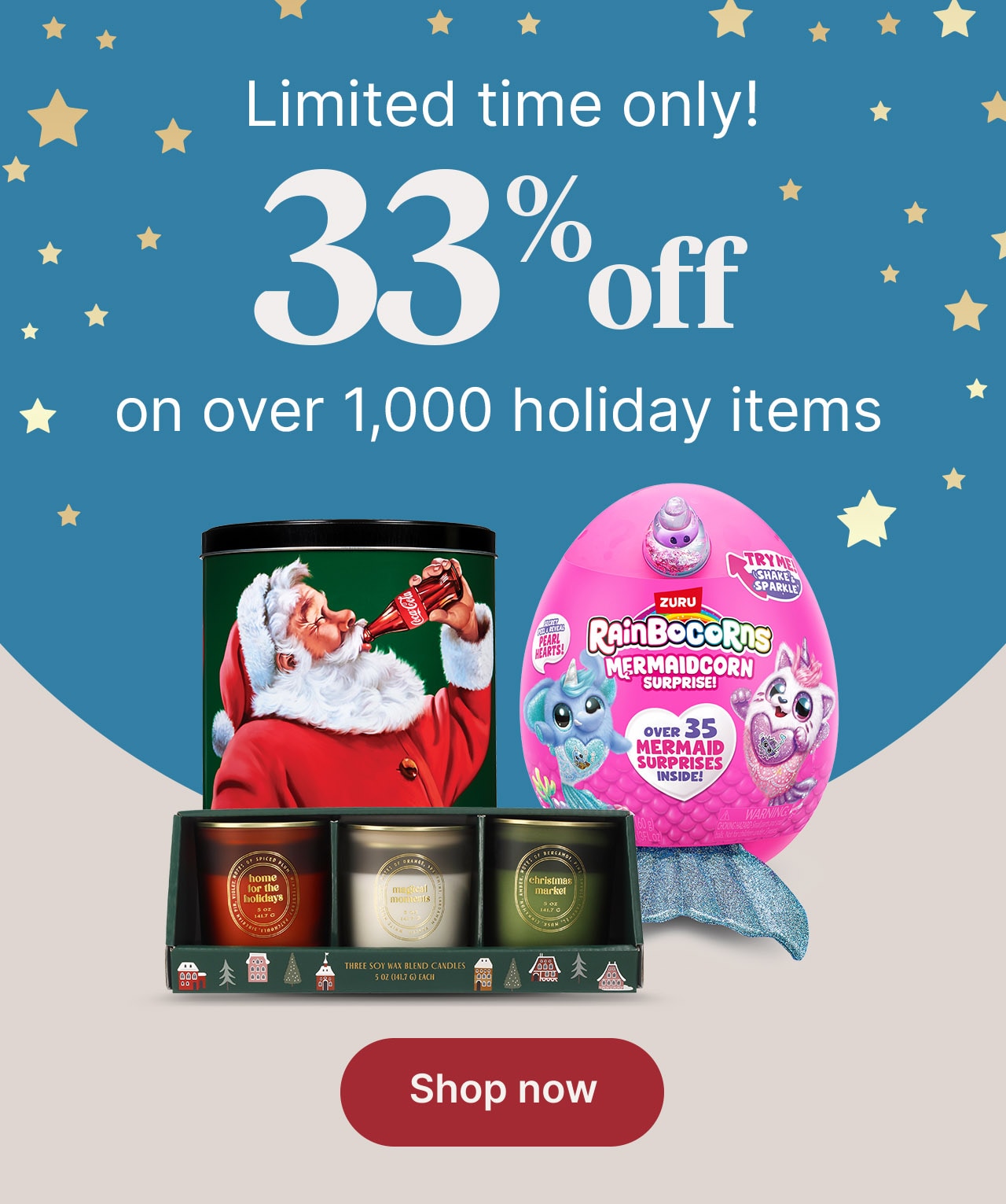 33% off holiday items