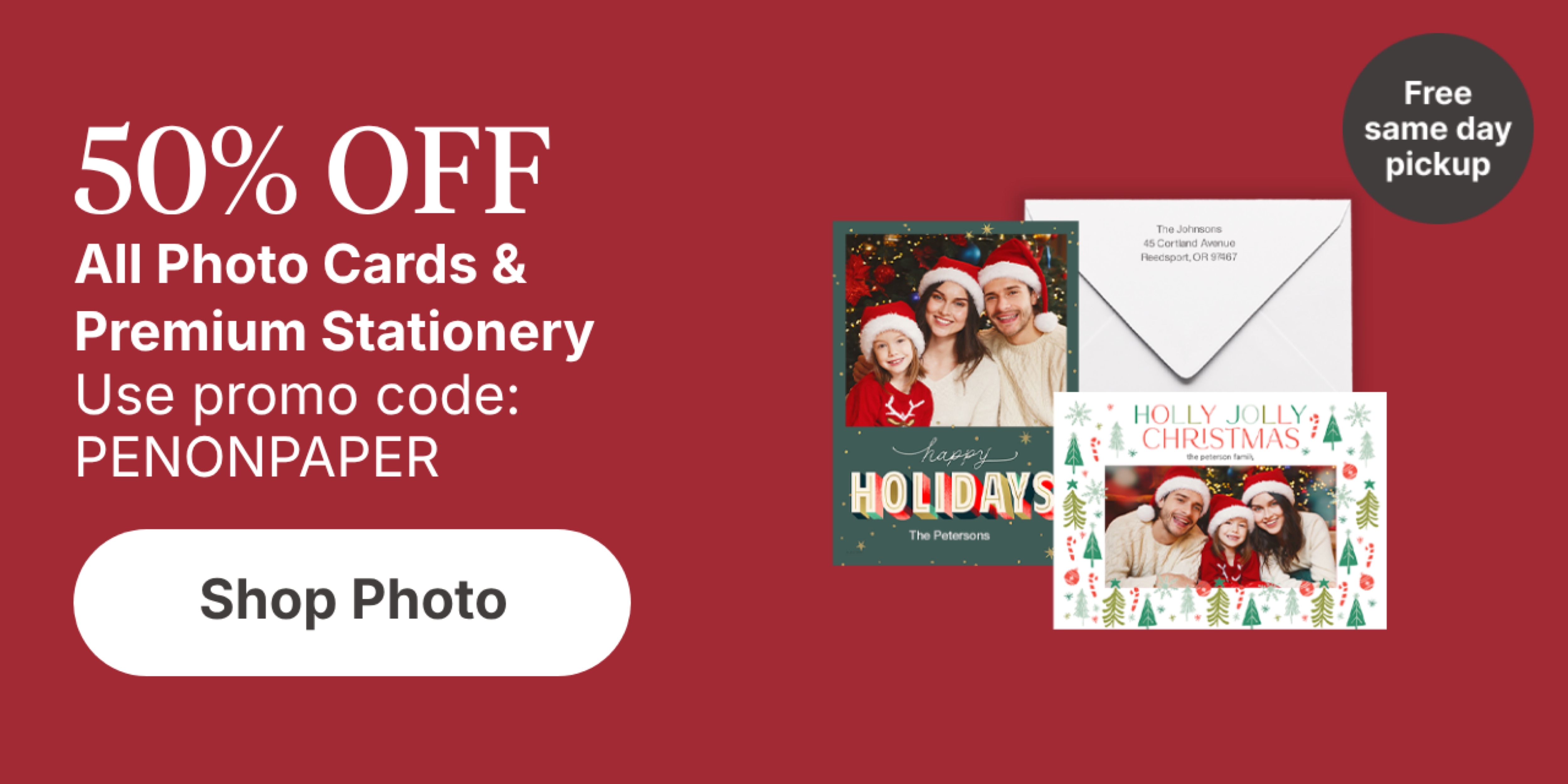 50% OFF All Photo Cards & Premium Stationery 