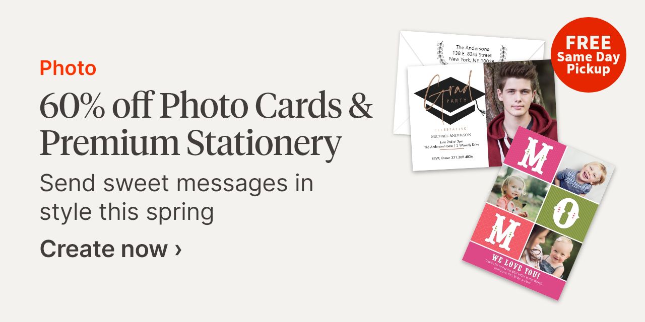 60% off Photo Cards & Premium Stationar.