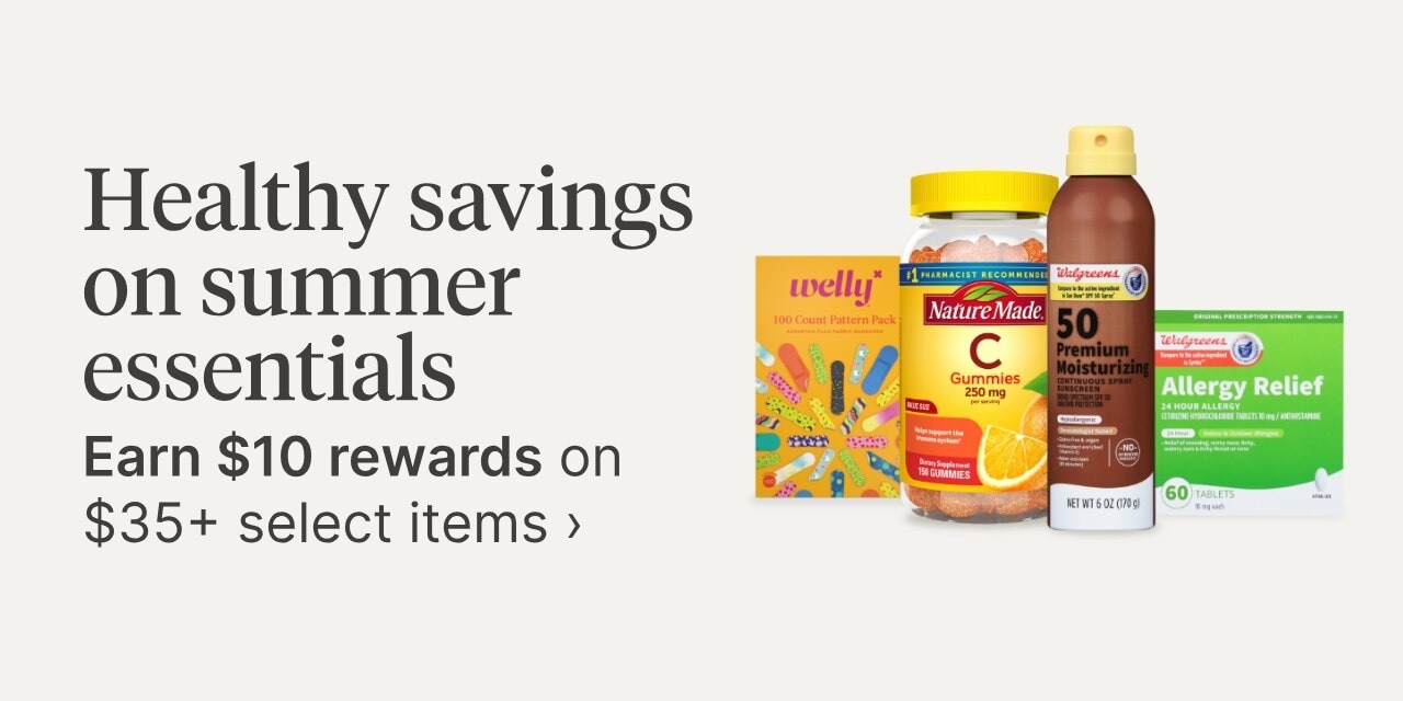 Healthy savings on summer essentials. Earn $10 rewards on $35+ select items >