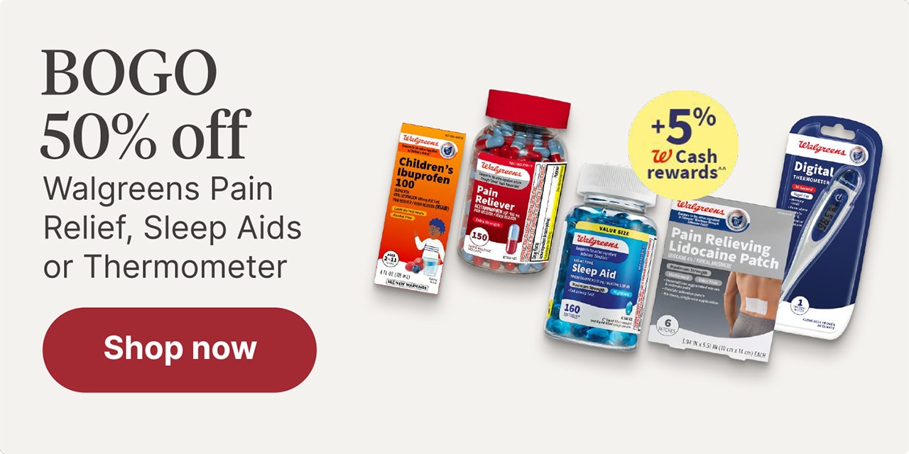 BOGO 50% off Walgreens Pain Relief, Sleep Aids or Thermometer