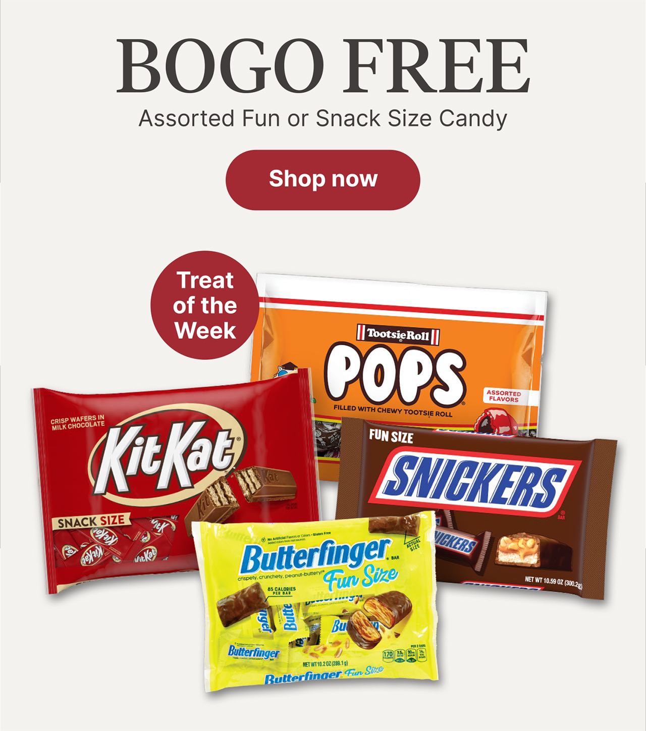 BOGO FREE Assorted Fun or Snack Size Candy