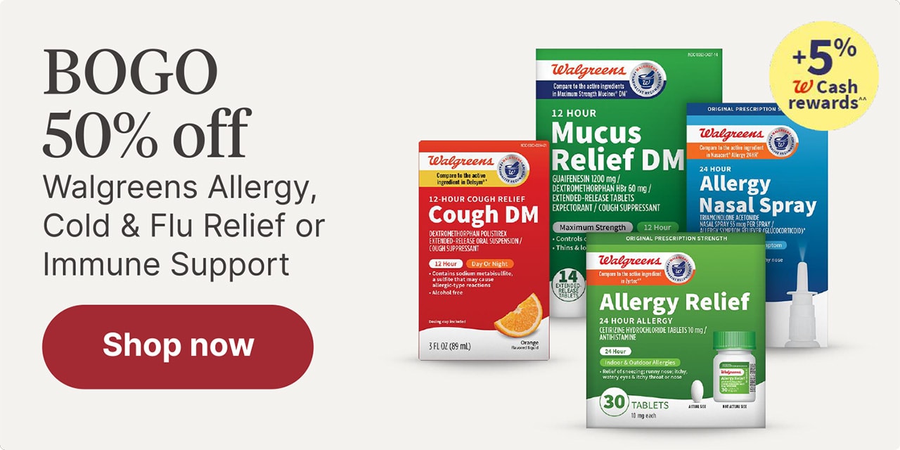 BOGO off Walgreens Allergy, Cold & Flu Relief or Immune Support
