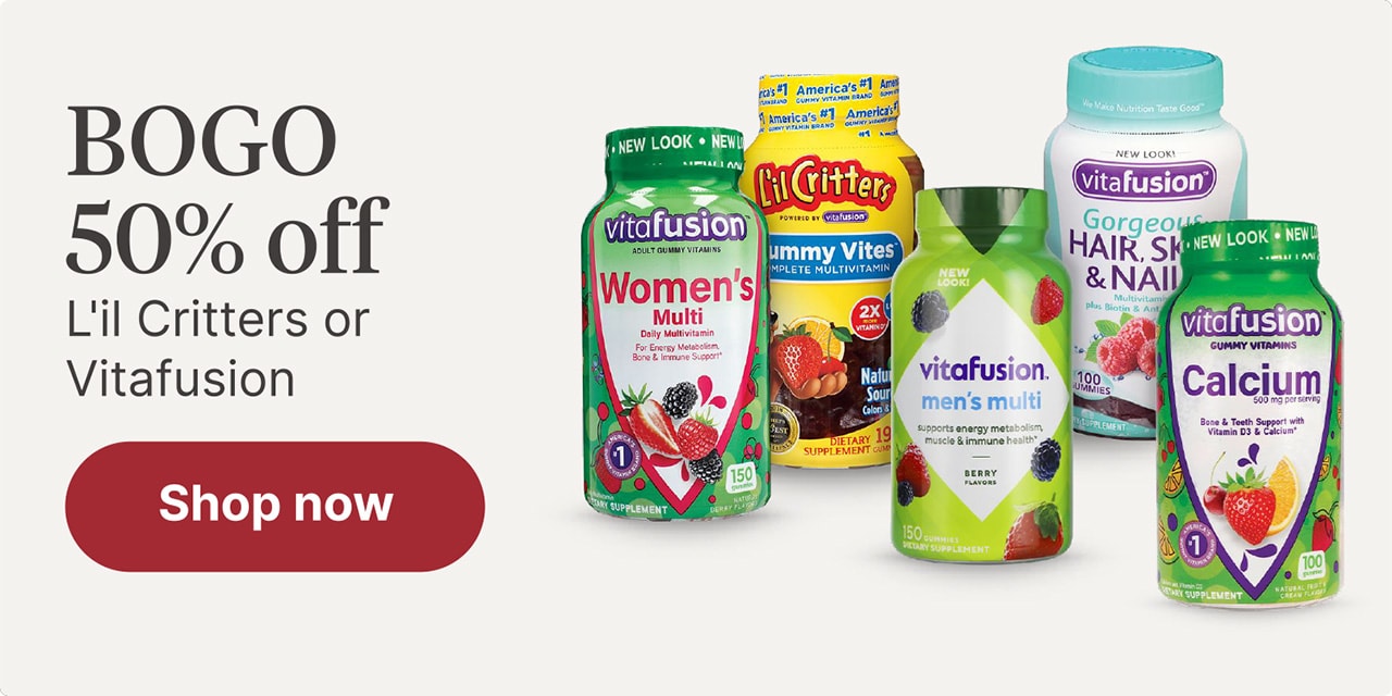 BOGO 50% off L'il Critters or Vitafusion