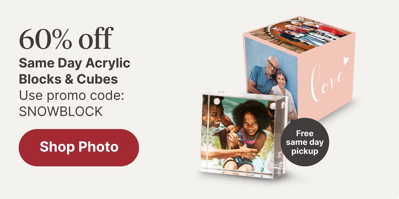 60% off Same Day Acrylic Blocks & Cubes