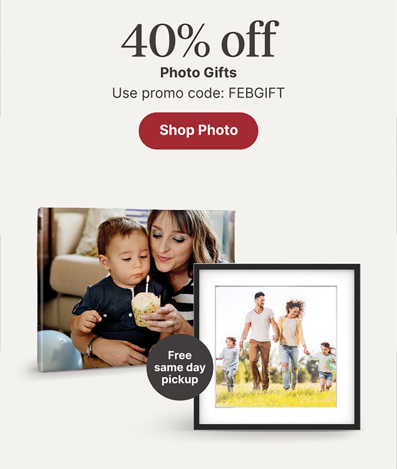40% off Photo Gifts