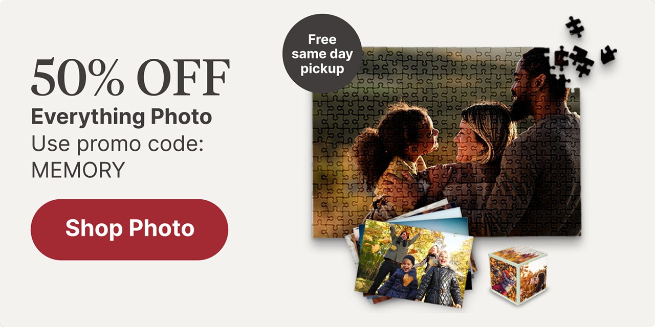 50% OFF Everything Photo Use promo code: MEMORY