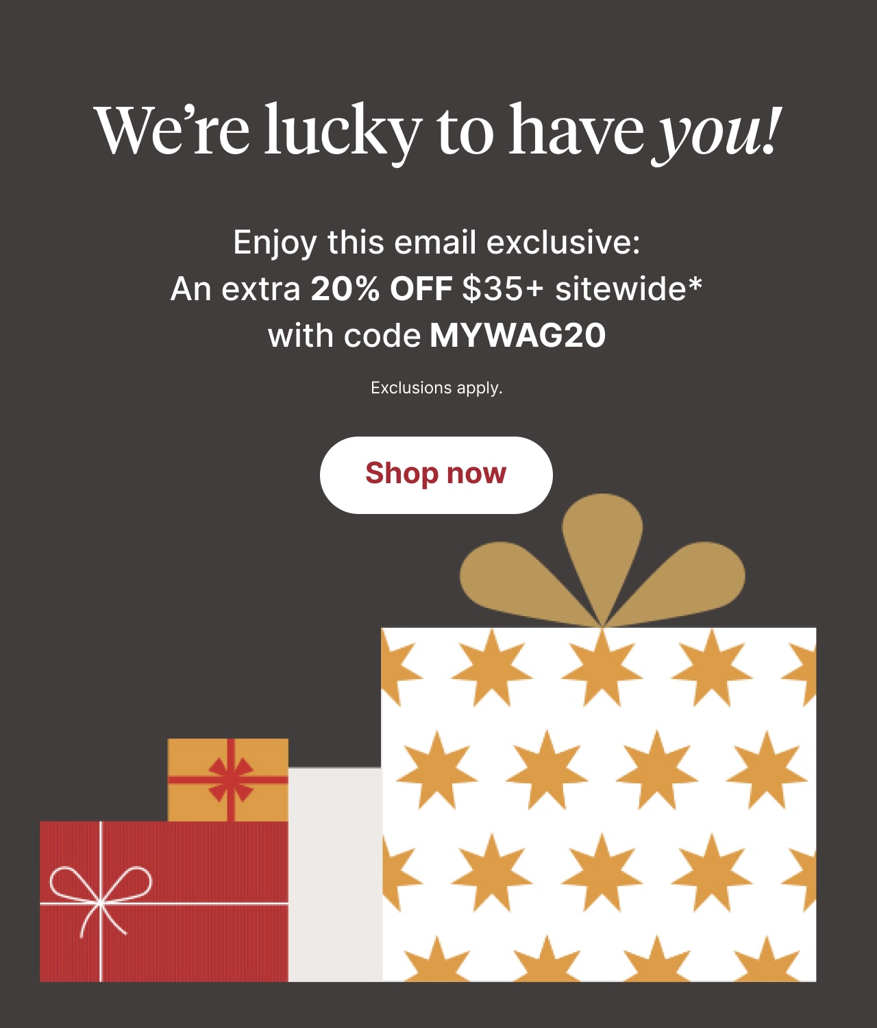 We're lucky to have you!