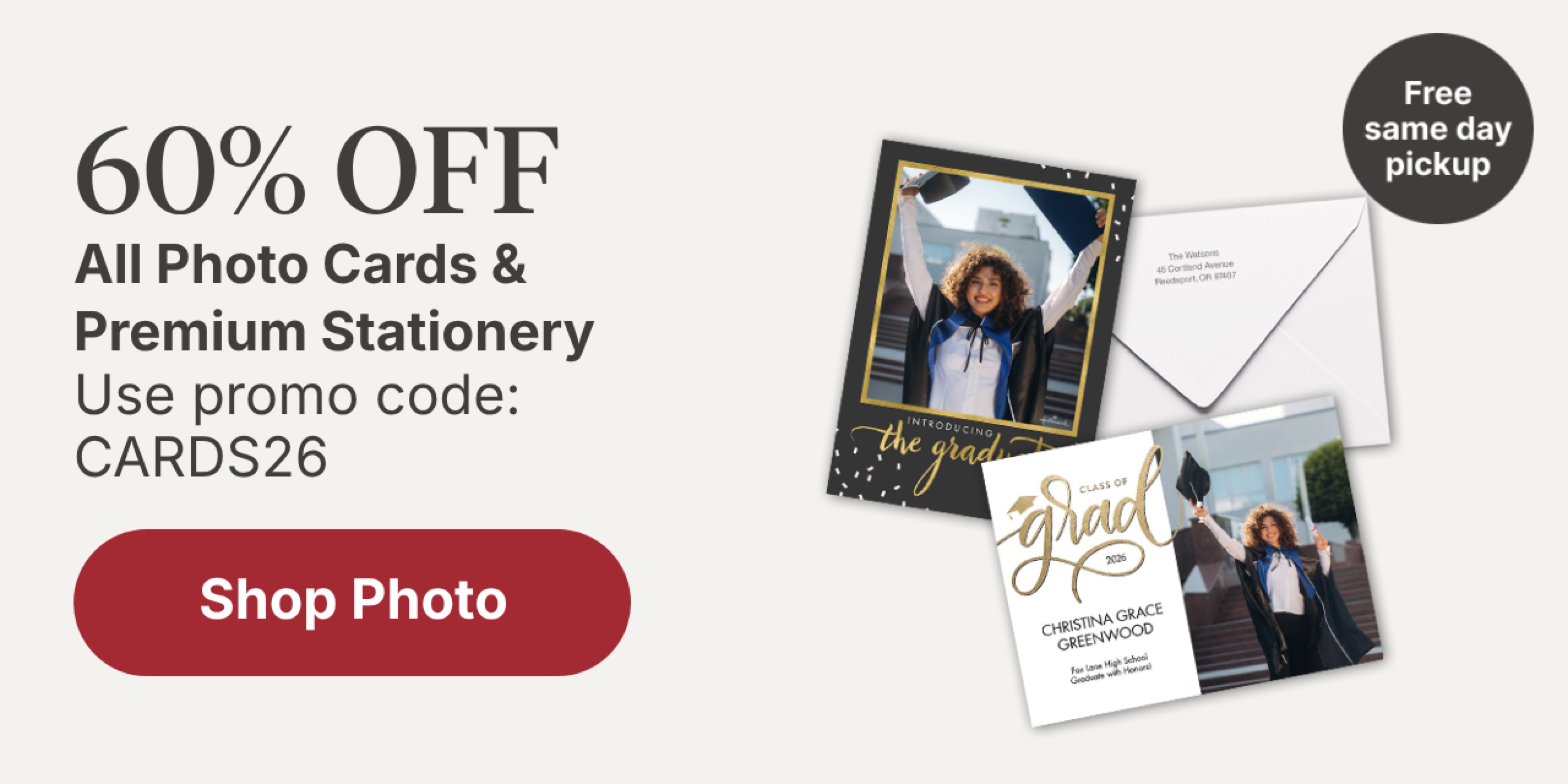 60% OFF All Photo Cards & Premium Stationery
