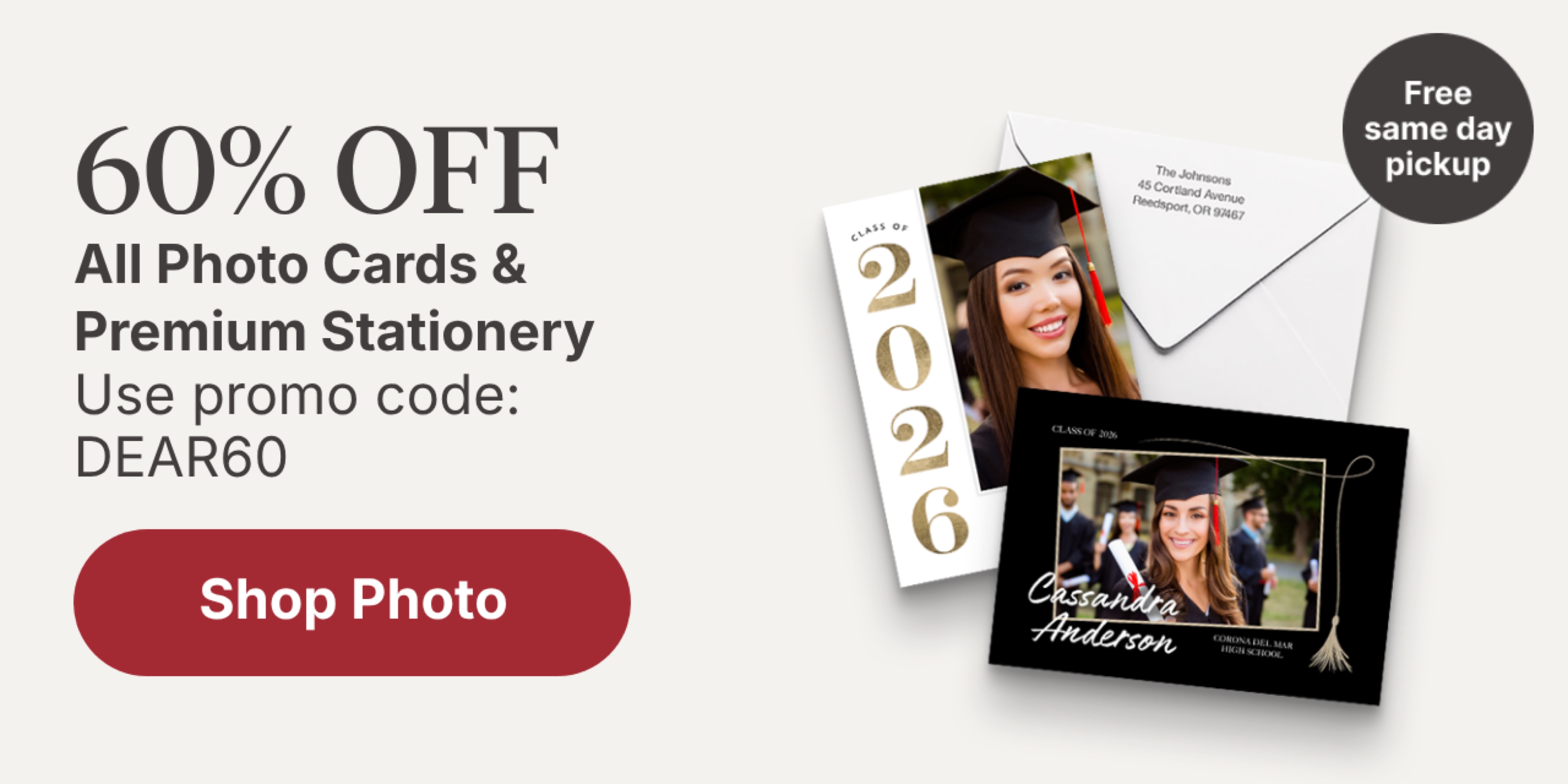 60% OFF All Photo Cards & Premium Stationery