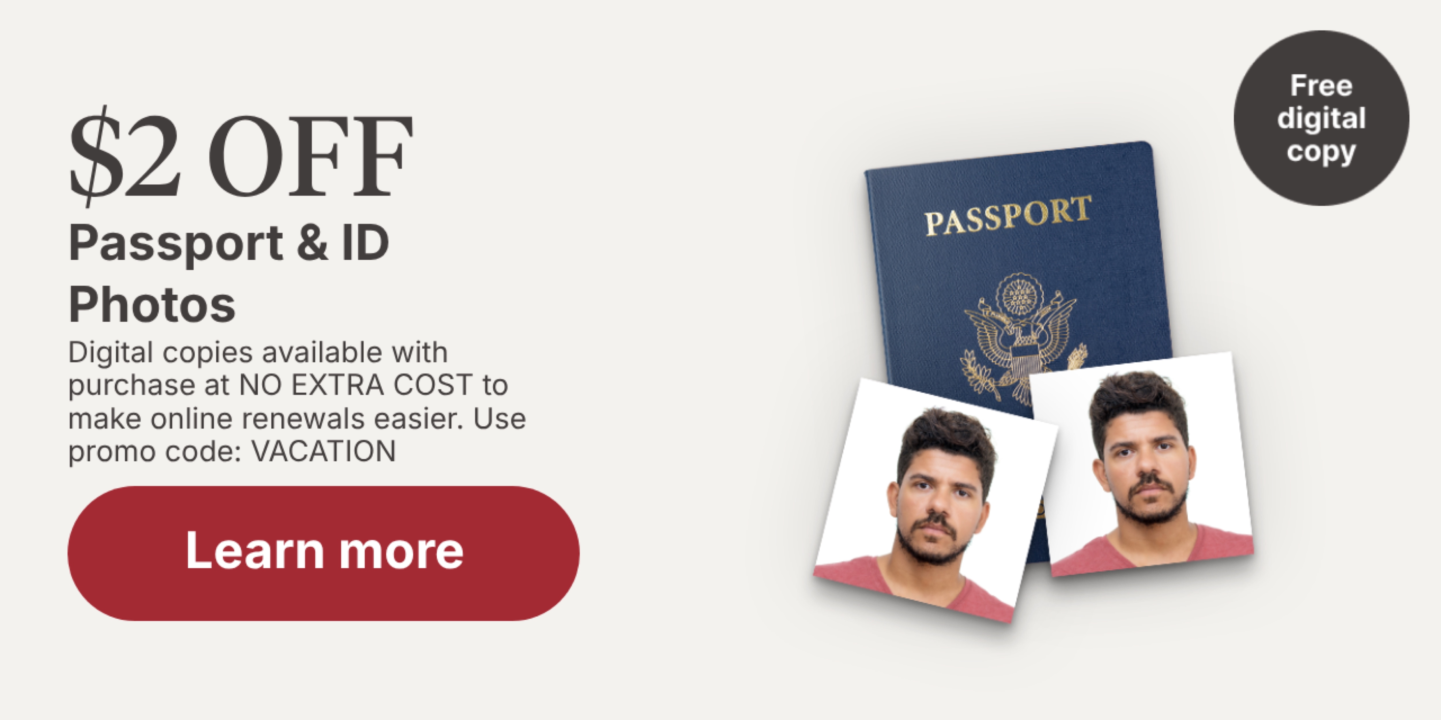 $2 OFF Passport & ID Photos