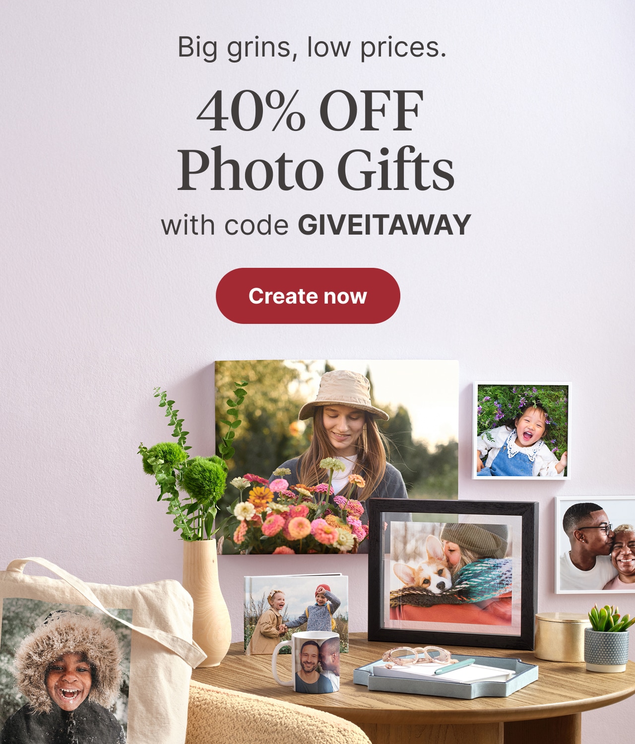 40% OFF Photo Gifts