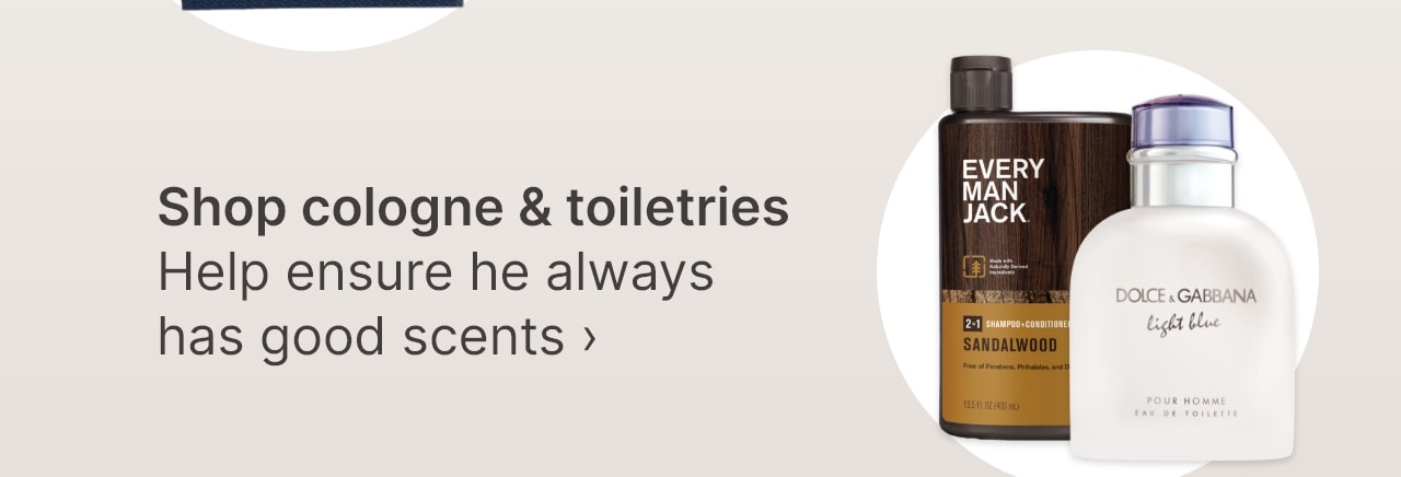 Shop cologne & toiletries