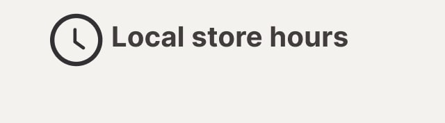 Local store hours