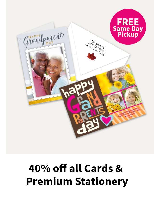 40% off all cards & Premium Stationeries