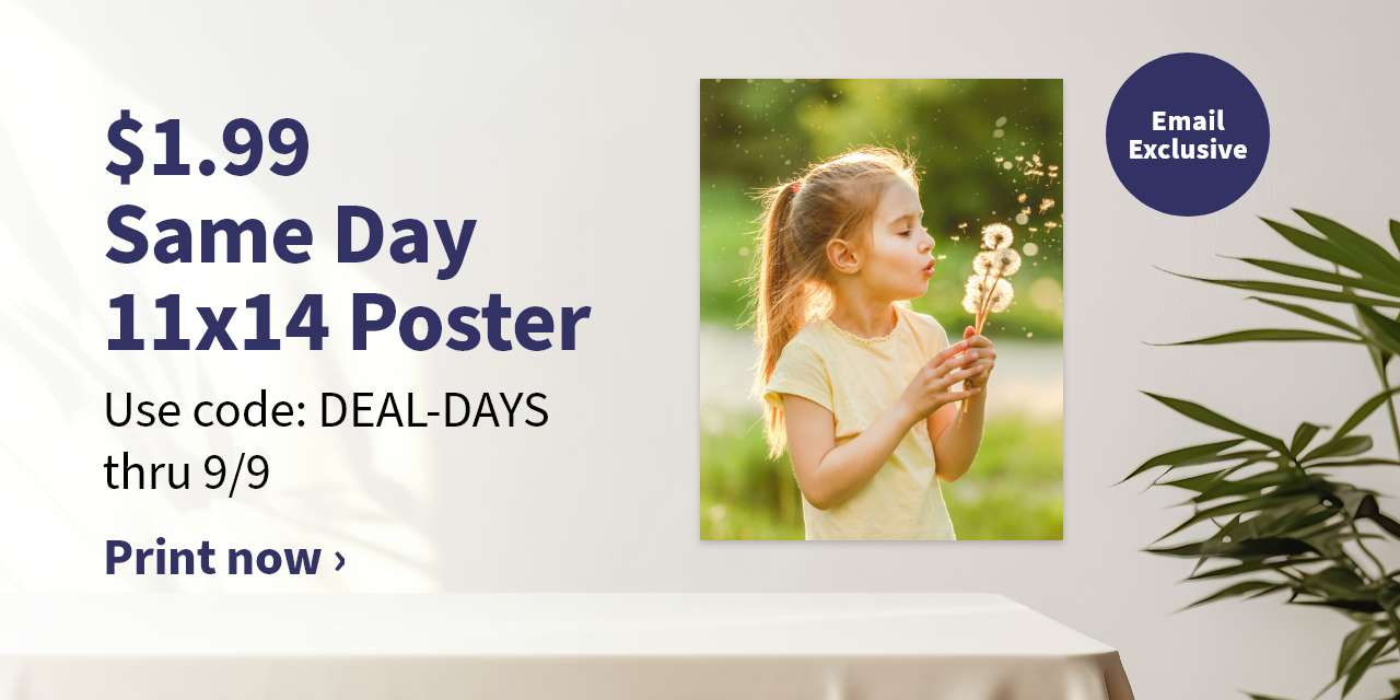 $1.99 Same Day 11x14 Poster