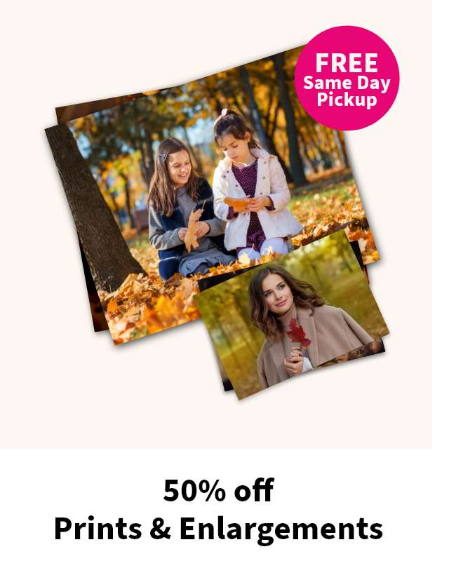 50% off Prints & Enlargements