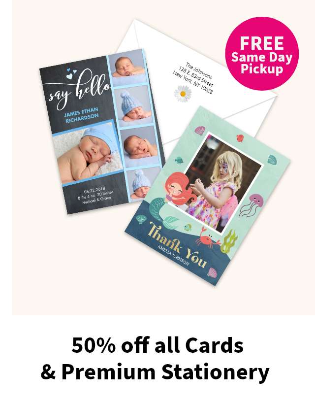 50% off all Cards & Premium Stationery