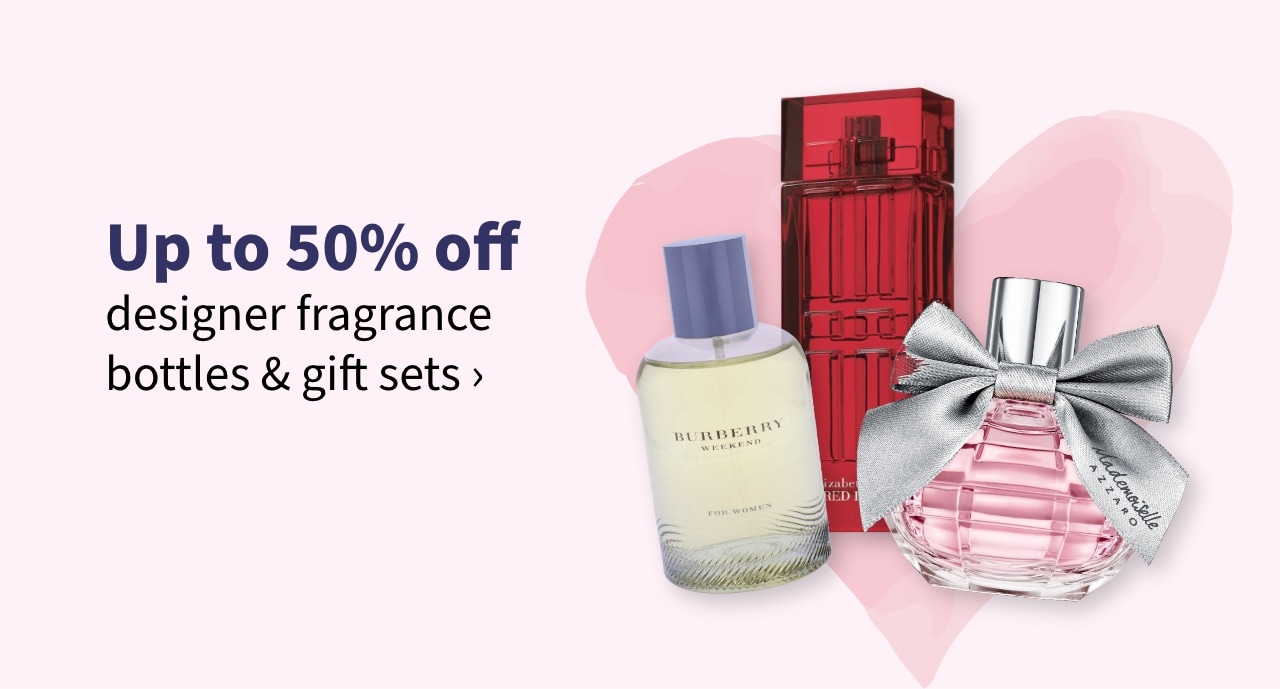 Up to 50% off designer fragrance bottles & gift sets