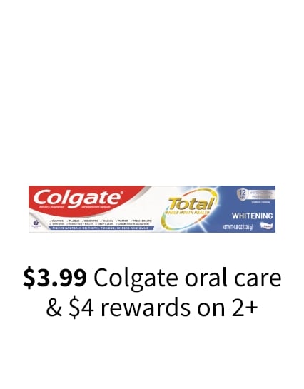 $3.99 Colgate oral care & $4 rewards on 2+