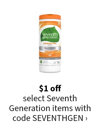 $1 off select Seventh Generation items