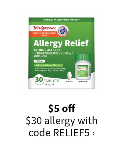 $5 off $30 allergy with code RELIF5 >