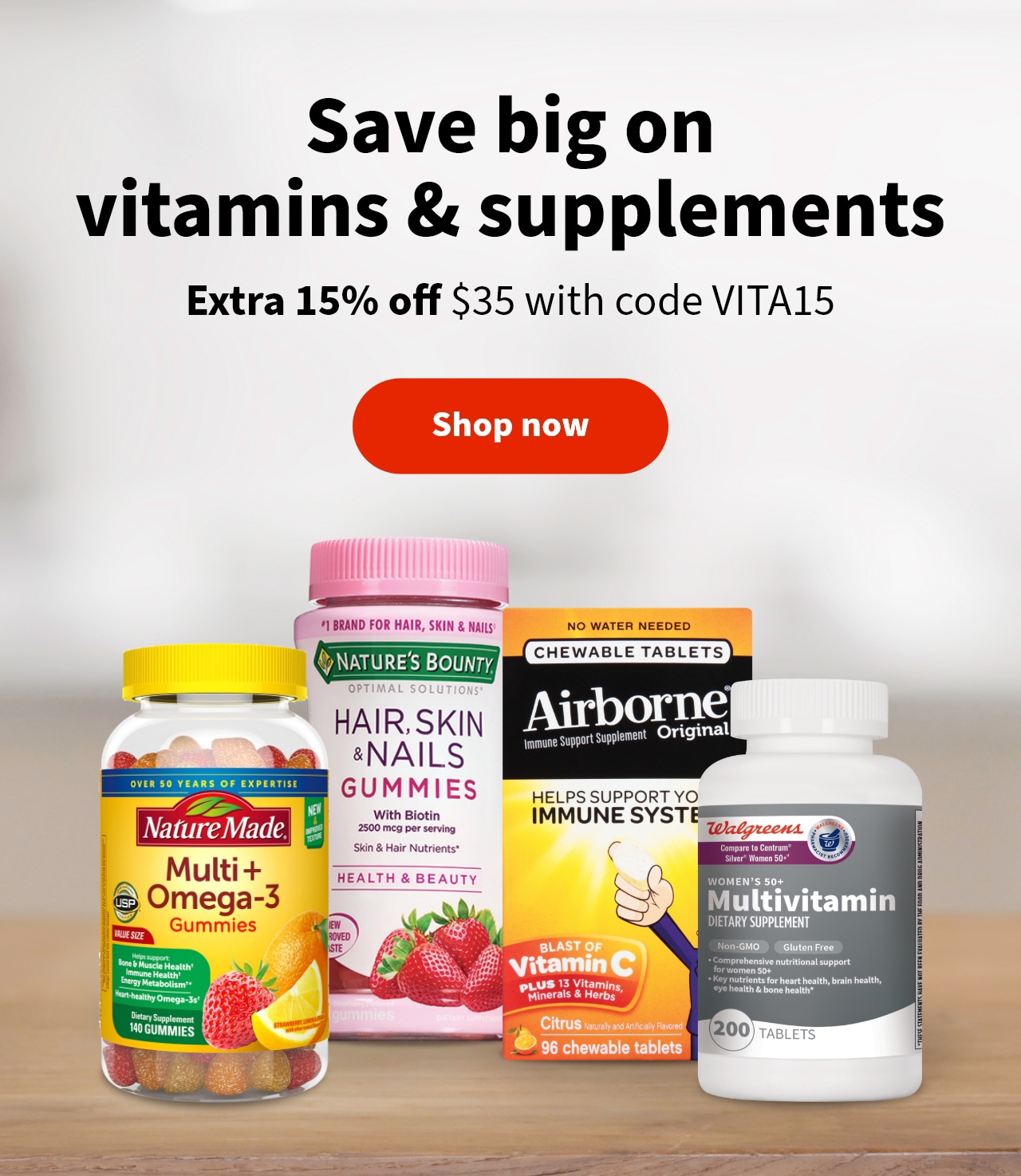 Save big on vitamins & supplements >