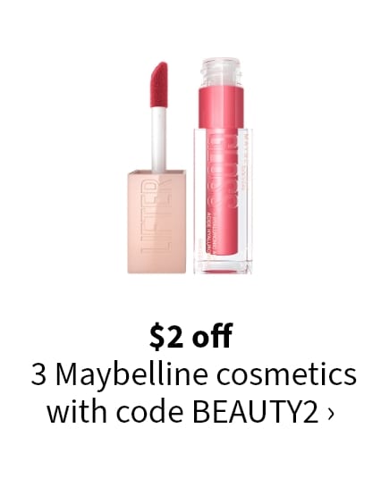 $2 off 2 Maybelline cosmetics with code BEAUTY2 >