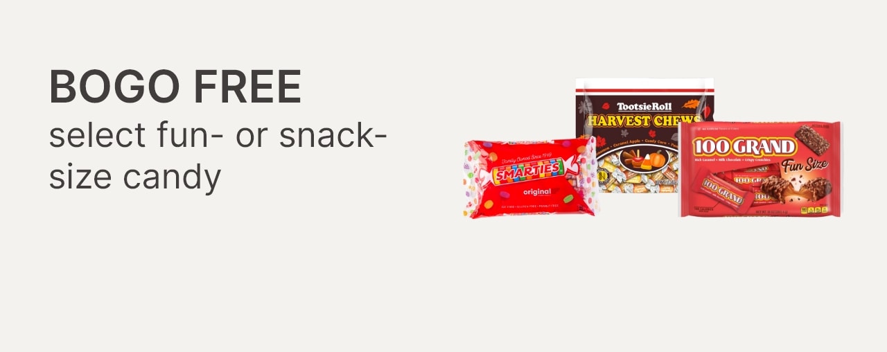 BOGO FREE select fun or snack size candy