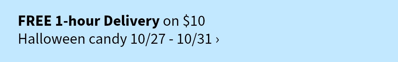 Free 1-hour delivery on $10 Halloween candy 10/27-10/31