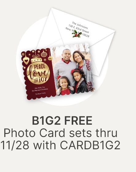 B1G2 FREE Photo cards sets thru 11/28 with CARDB1G2